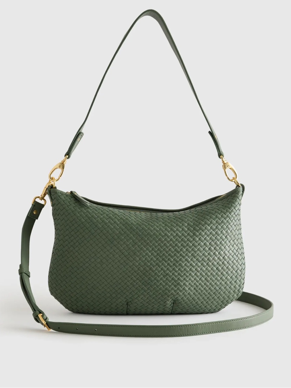 Quince Olive Green Woven Shoulder & Crossbody Bag
